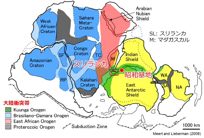 ゴンドワナ超大陸復元図